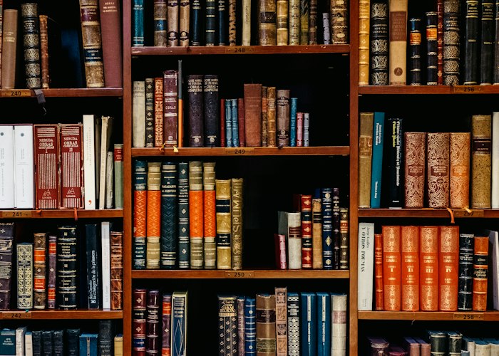 Books arranged for a reading circle
